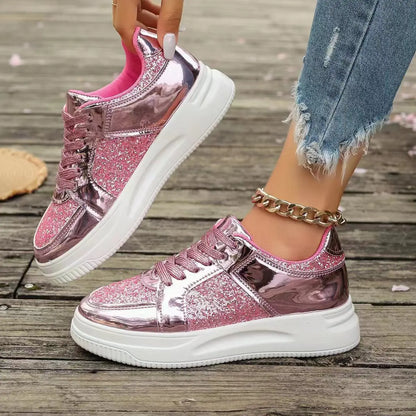 Funki Findz | Shoes | Women's Gold Sequins Platform Sneakers