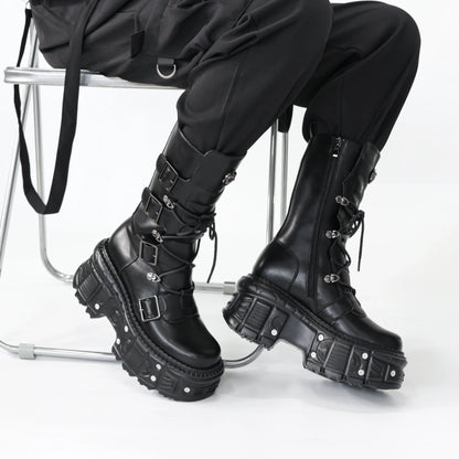Funki Findz | Boots | Women's Punk Style Lace-up Platform Boot