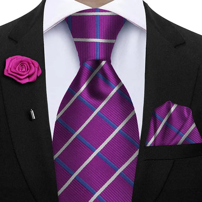 Funki Findz | Neckties | Mens 3Pcs Tie Set | Tie Hanky Corsage