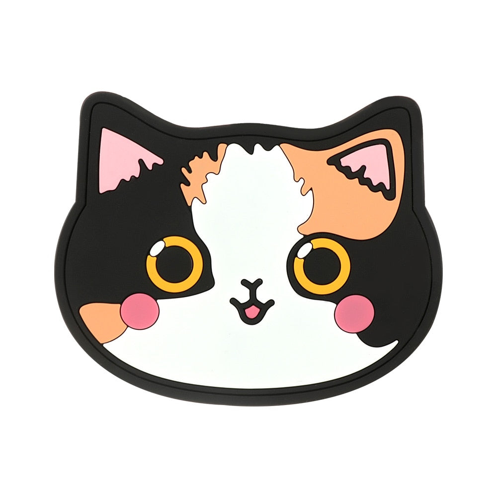 Funki Findz | Coasters | Cute Cartoon Cat Face Cup Mats 6 Pcs