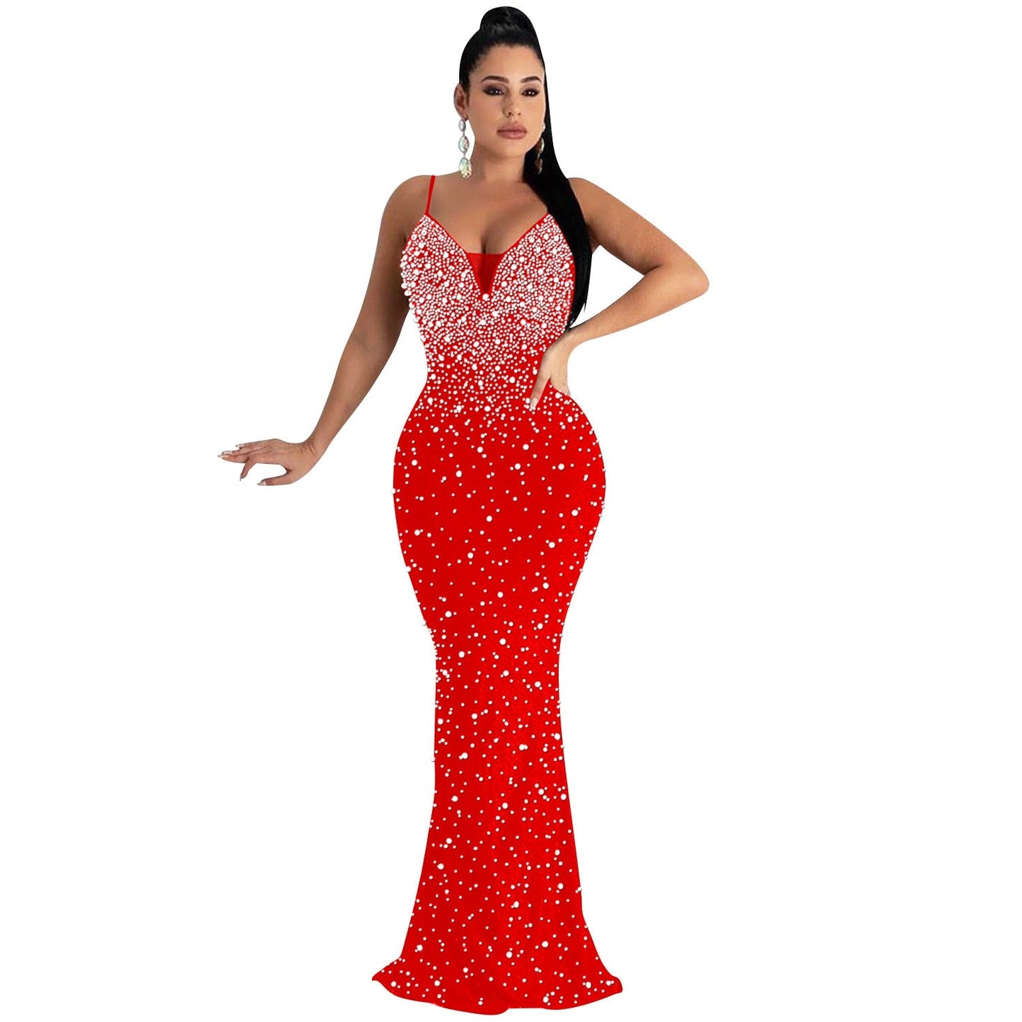 Funki Findz | Dresses | Women's Beaded Pearl Bodycon Dress