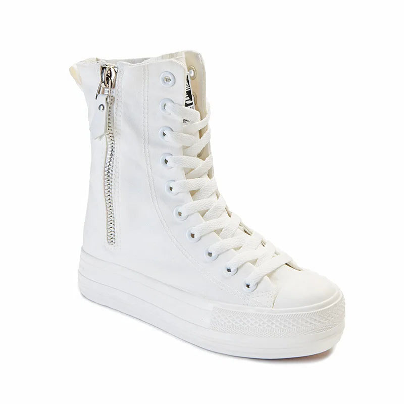 Funki Findz | Boots | Women's High-top Side Zip Canvas Sneaker