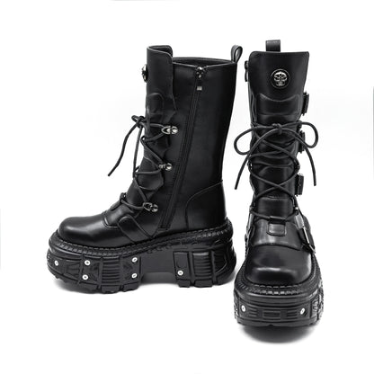 Funki Findz | Boots | Women's Punk Style Lace-up Platform Boot