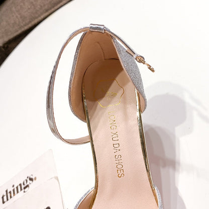 Funki Findz | Shoes | Women's Sparkly Gold Silver Bridal Heels
