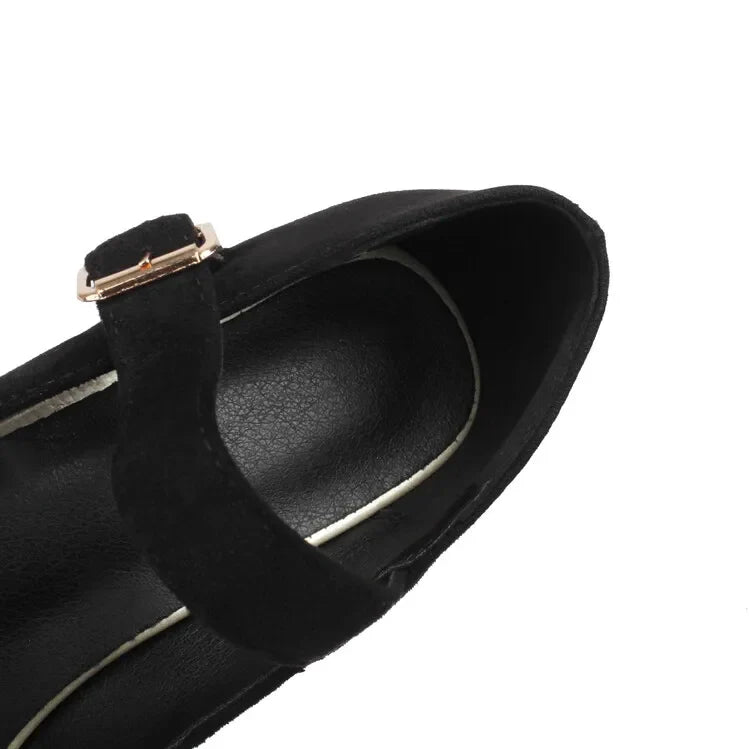 Funki Findz | Shoes | Women's Faux Suede Mary Jane Platforms