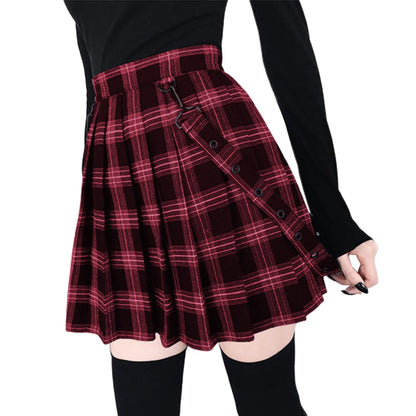 Funki Findz | Skirts | Women's Gothic Suspender Mini Skirt | Plaid