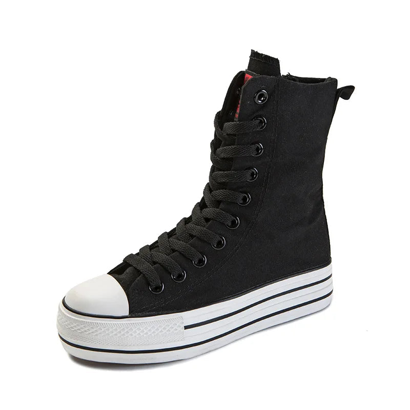 Funki Findz | Boots | Women's High-top Side Zip Canvas Sneaker