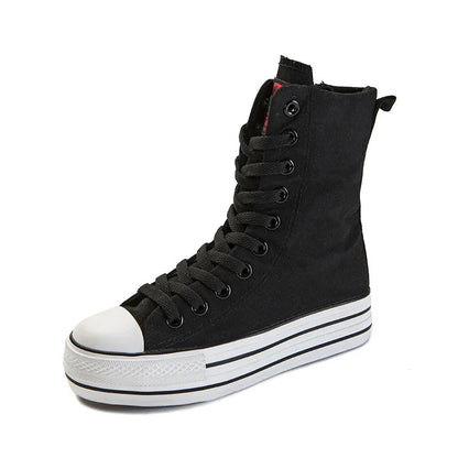 Funki Findz | Boots | Women's High-top Side Zip Canvas Sneaker