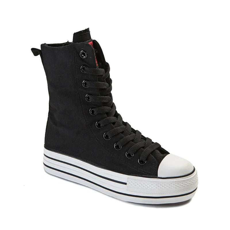 Funki Findz | Boots | Women's High-top Side Zip Canvas Sneaker