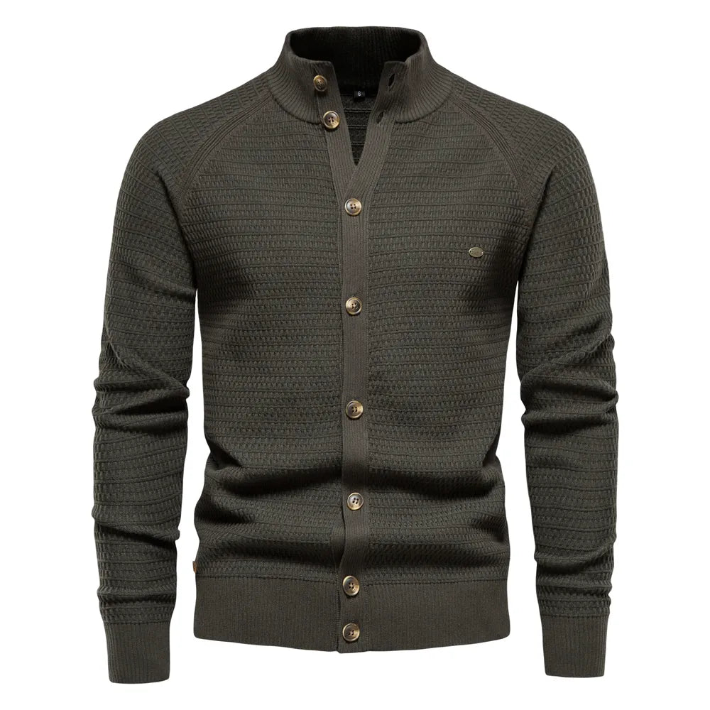Funki Findz | Sweaters | Men's Mock Neck Button Knit Cardigan