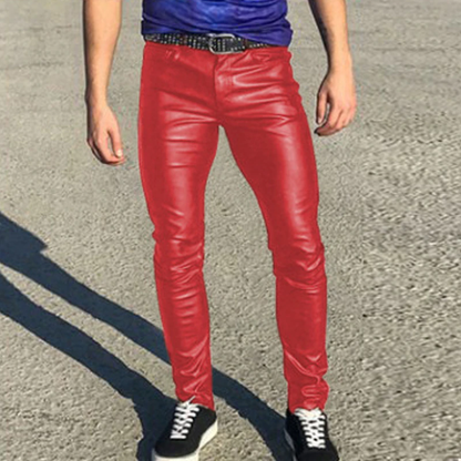 Funki Findz | Pants | Men's Punk Casual Faux Leather Pants