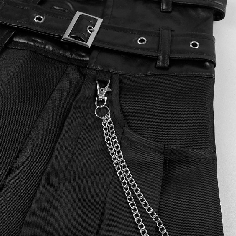 Funki Findz | Skirts | Men's Long Gothic Half Skirt | Buckle Straps