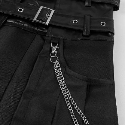 Funki Findz | Skirts | Men's Long Gothic Half Skirt | Buckle Straps