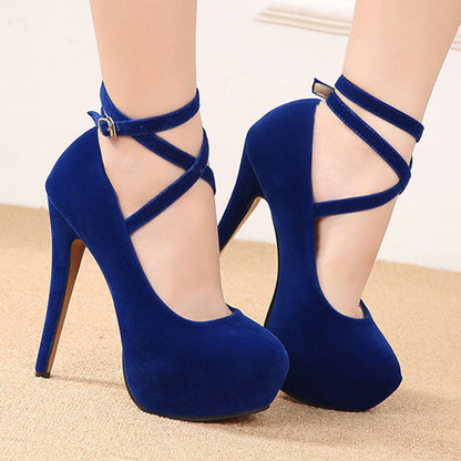 Funki Findz | Shoes | Women's Super High Cross Strap Platforms