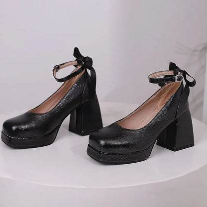 Funki Findz | Shoes | Women's Square Toe Block Heel Platforms