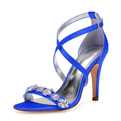 Funki Findz | Shoes | Women's Luxury Satin Crystal Bridal Sandals