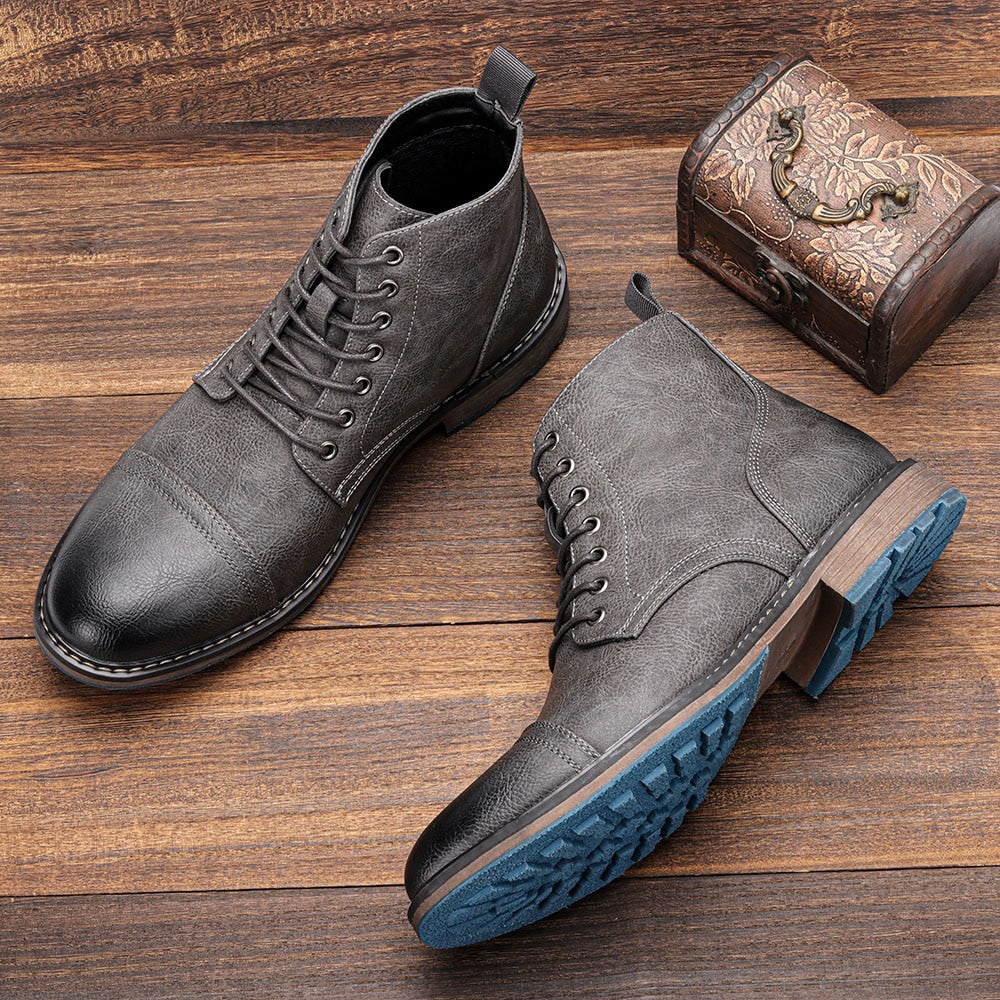 Funki Findz | Boots | Men's Faux Leather Smart Dress Boots