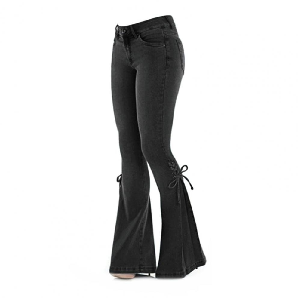 Funki Findz | Pants | Women's High Waist Tie Up Flared Jeans