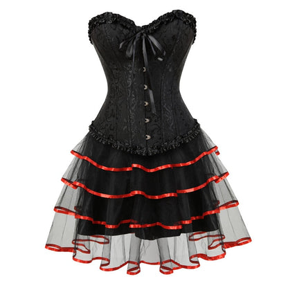Funki Findz | Dresses | Women's Victorian Corset Dress 2Pcs Set