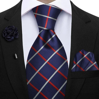 Funki Findz | Neckties | Mens 3Pcs Tie Set | Tie Hanky Corsage
