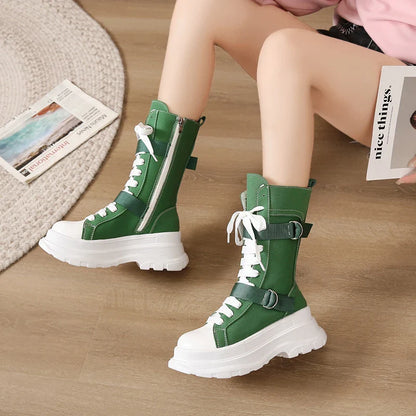 Funki Findz | Boots | Women's Canvas Chunky Platform Boots