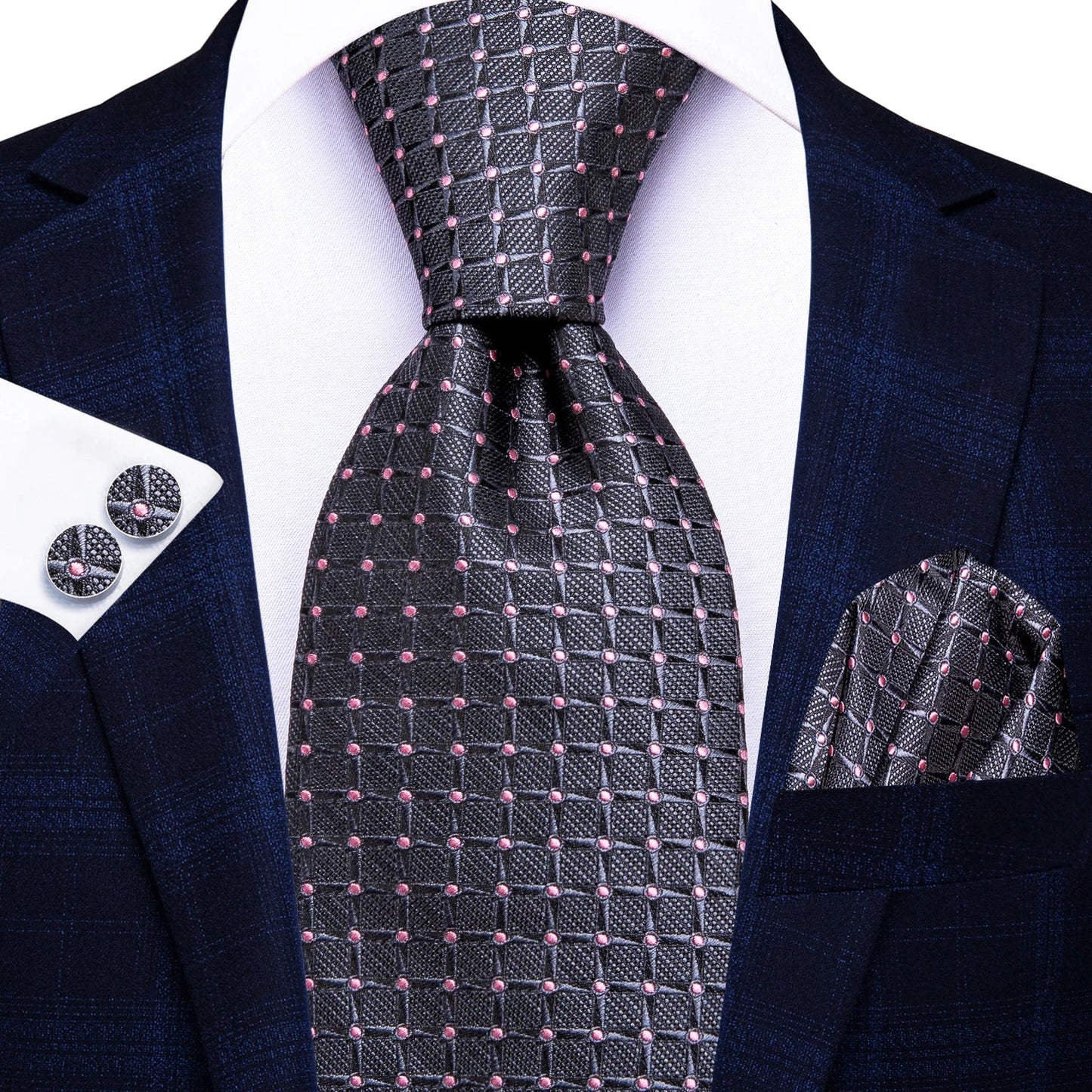 Funki Findz | Neckties | Men's Elegant Silk Wedding 3Pcs Tie Set