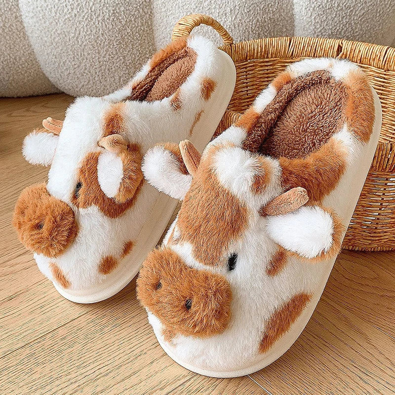 Funki Findz | Shoes | Women's Warm Cartoon Cow Slippers