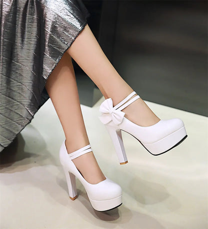 Funki Findz | Shoes | Women's Cute Ankle Bow Wedding Heels