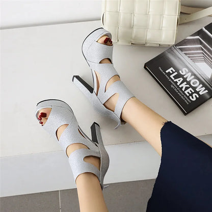 Funki Findz | Shoes | Women's Glitter Gladiator Platform Sandals