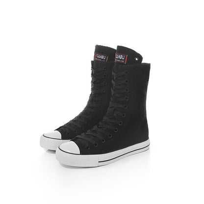 Funki Findz | Boots | Women's Calf-High Flat Canvas Sneakers