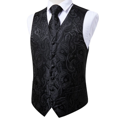 Funki Findz | Vests | Men's Formal 5 Pcs Silk Waistcoat Tie Sets