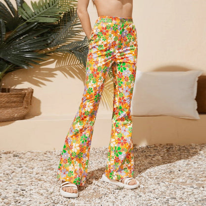 Funki Findz | Pants | Women's Boho Floral Hippie Flared Pants