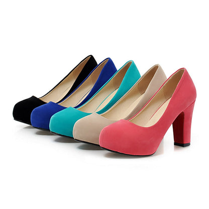 Funki Findz | Shoes | Women's Faux Suede High Chunky Heels