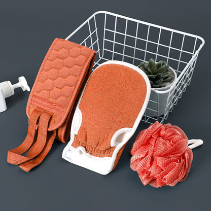 Funki Findz | Back Scrubber | Loofah Sponge Bath Brush Set 3Pc