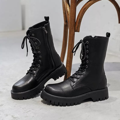 Funki Findz | Boots | Men's Lace Up Mid-Calf Biker Boots