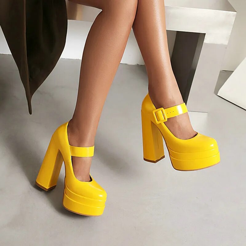 Funki Findz | Shoes | Women's High Heel Chunky Platform Shoes