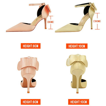 Funki Findz | Shoes | Women's Elegant Silk Bow Stiletto Pumps