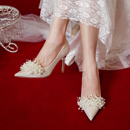 Funki Findz | Shoes | Women's French-Style Pearl Bridal Shoes
