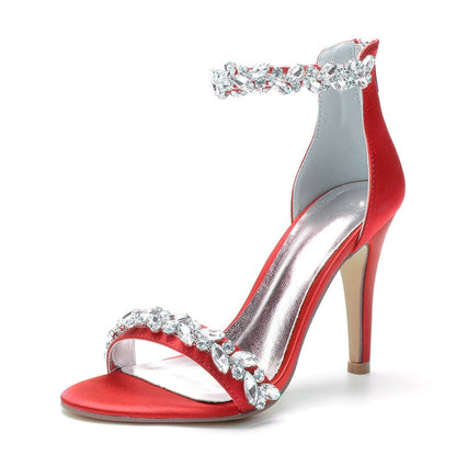 Funki Findz | Shoes | Women's Crystal Strap Satin Prom Stilettos