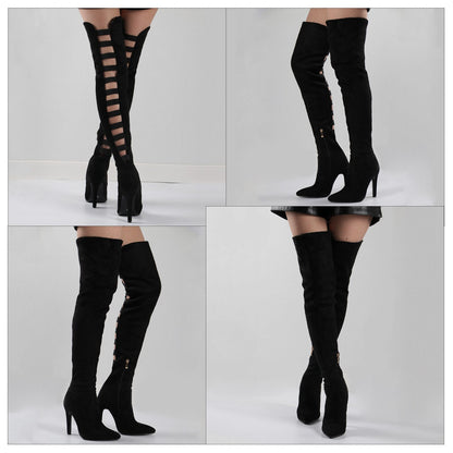 Funki Findz | Boots | Women's Over Knee Hollowed Out Boots
