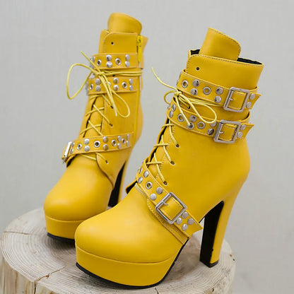 Funki Findz | Boots | Women's Buckle Strap Platform Ankle Boots