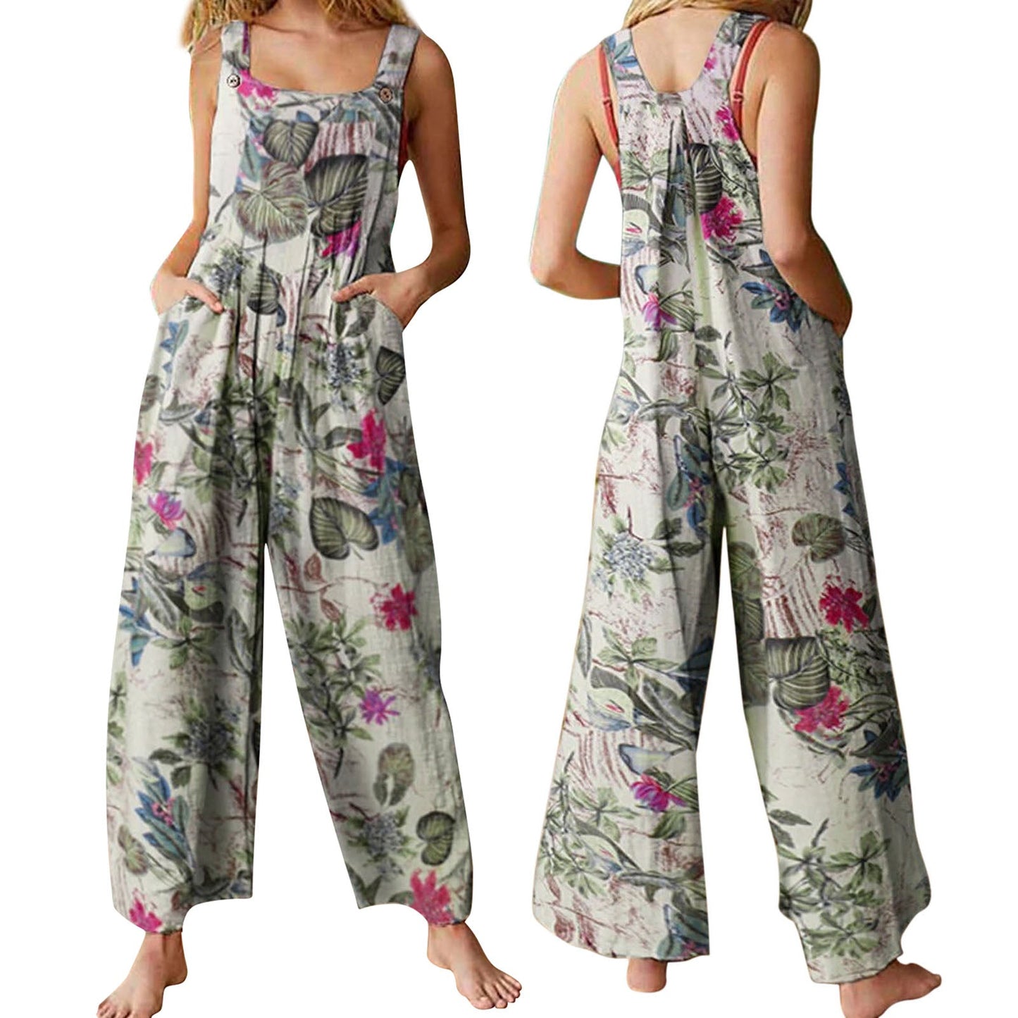 Funki Findz | Pants | Women's Boho Loose Fit Wide Leg Romper