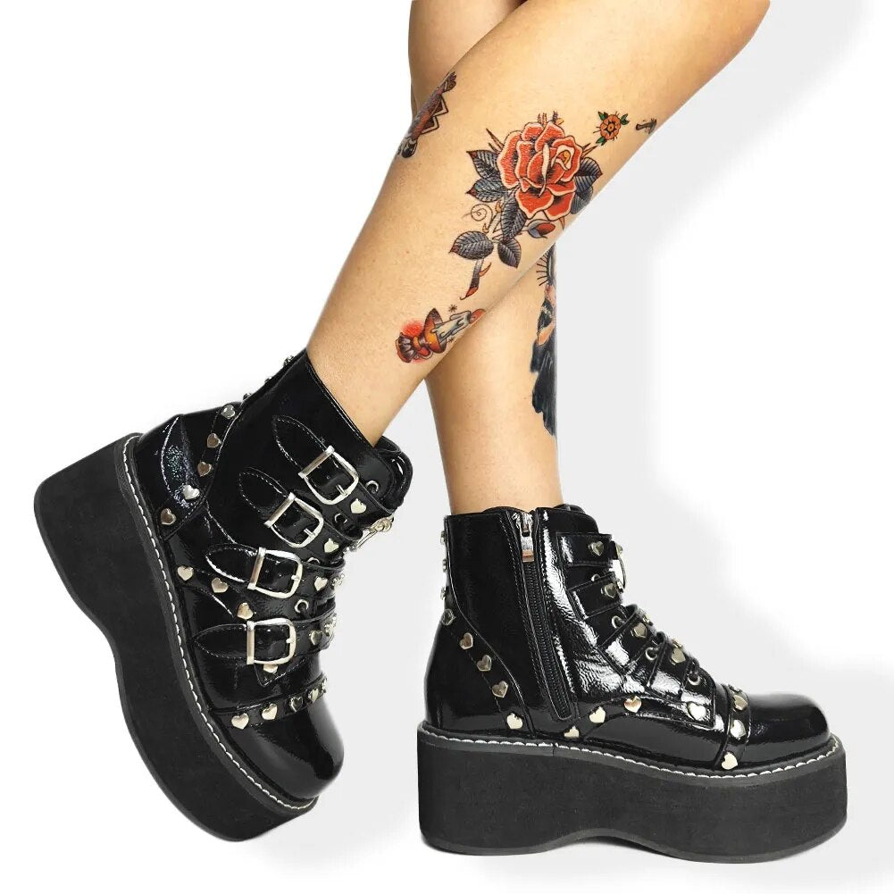 Funki Findz | Boots | Women's Platform Gothic Ankle Boots