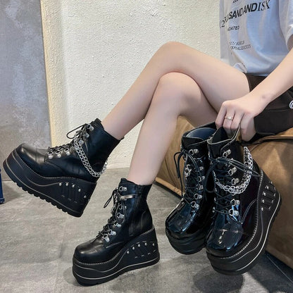 Funki Findz | Boots | Women's Gothic Punk Platform Ankle Boots