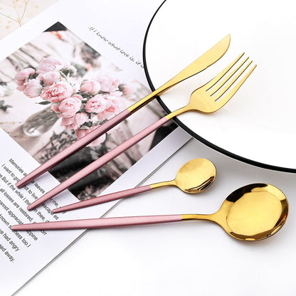 Funki Findz | Cutlery Sets | Gold Stainless Steel Mirror Polish 24 Set