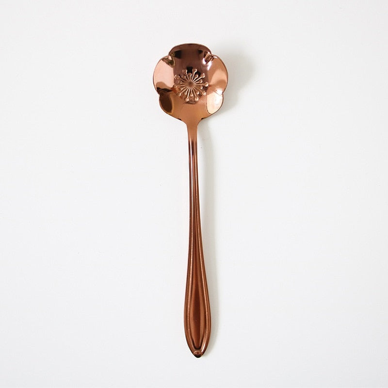 Funki Findz | Spoons | Vintage Gold Flower Coffee Spoons 8 Pcs