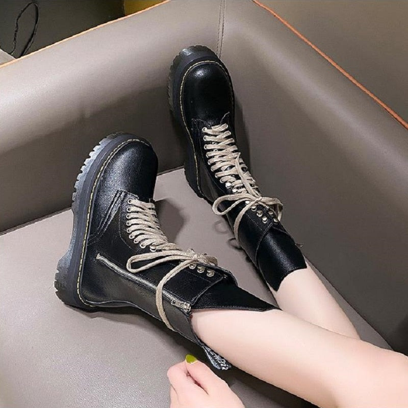 Funki Findz | Boots | Women's Mid Calf Biker Style Punk Boots
