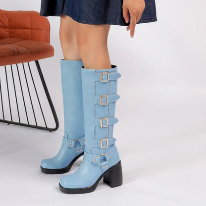 Funki Findz | Boots | Women's Gothic Punk Multi-Buckle Boots