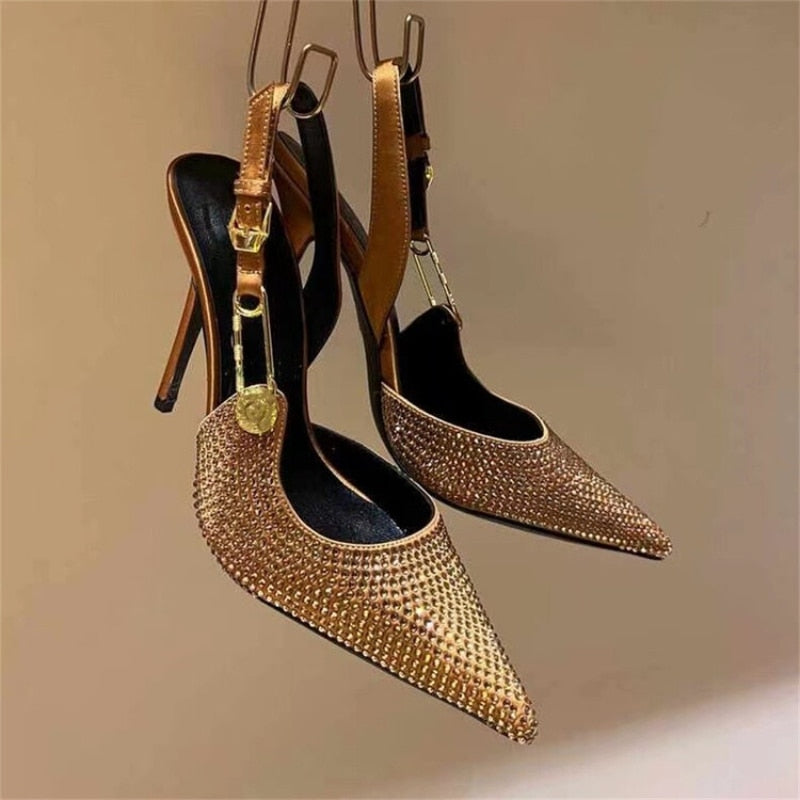 Funki Findz | Shoes | Women's Metallic Beaded High Slingbacks