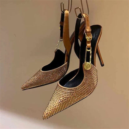 Funki Findz | Shoes | Women's Metallic Beaded High Slingbacks